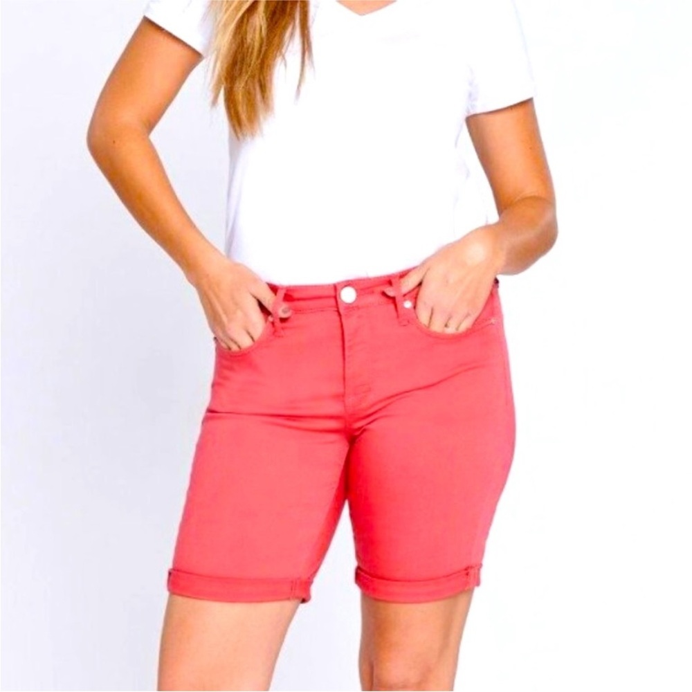 Seven7 Sunset Five (5) Pocket Rolled Cuffed Cotton Bermuda Shorts Size 14